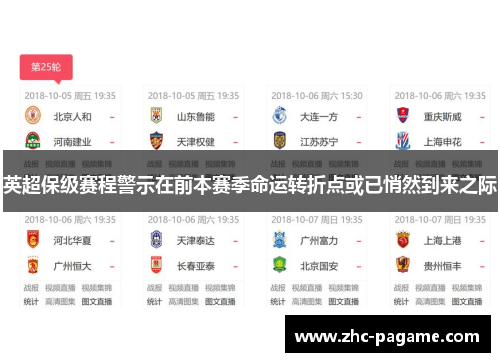 英超保级赛程警示在前本赛季命运转折点或已悄然到来之际